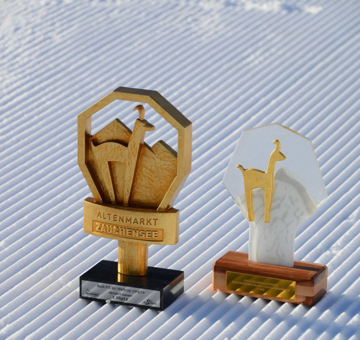 Pokale Audi FIS Ski Weltcup 2019/2020 Alpine Kombination Damen © OK Zauchensee 