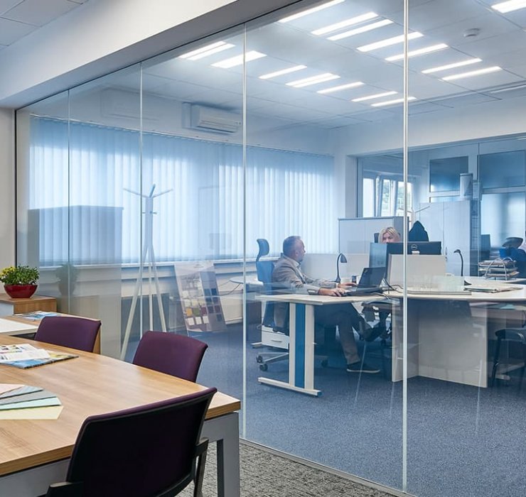 Schaltbares Glas - hier transparent